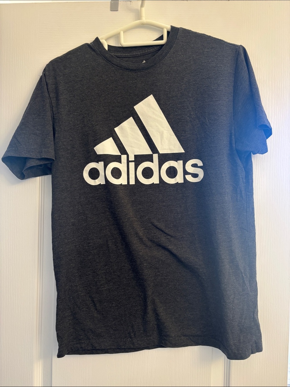 adidas Men's Charcoal Gray Tee with White Logo